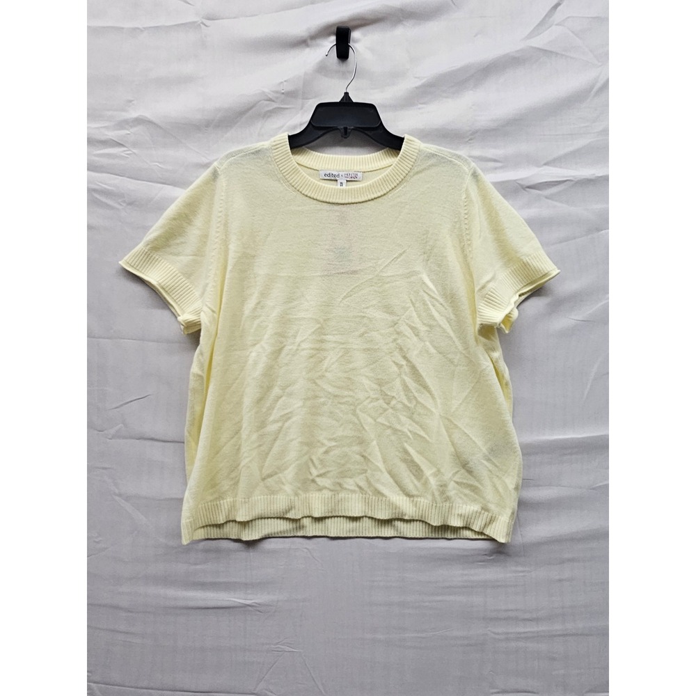 Edited x Hunter McGrady Yellow Short Sleeve Crew Neck Sweater XL 7ER8031